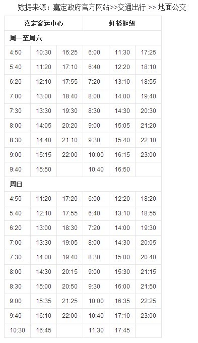 虹桥枢纽7路最新时刻表全面解析