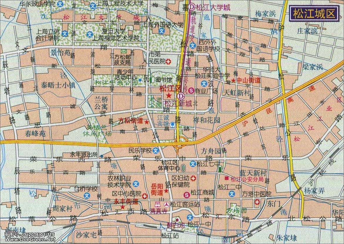 松江区最新版地图，揭示城市发展的脉络